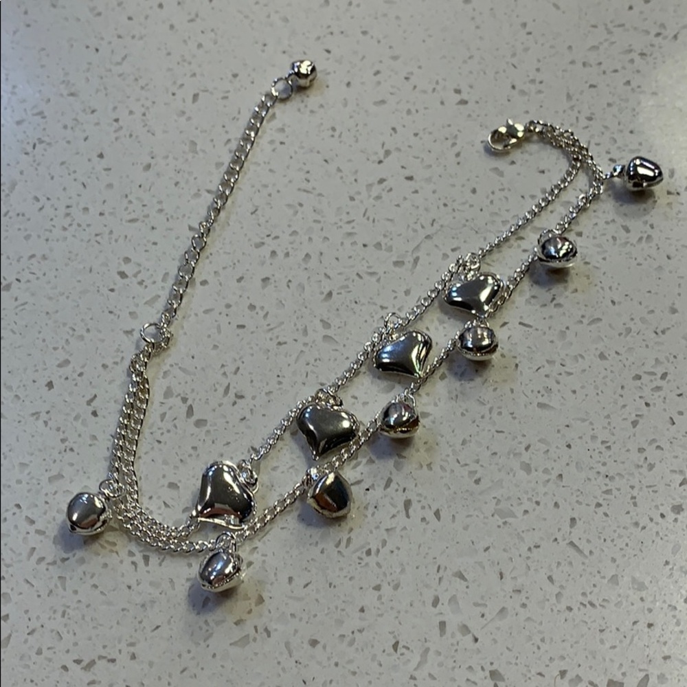 Heart and bell anklet or bracelet